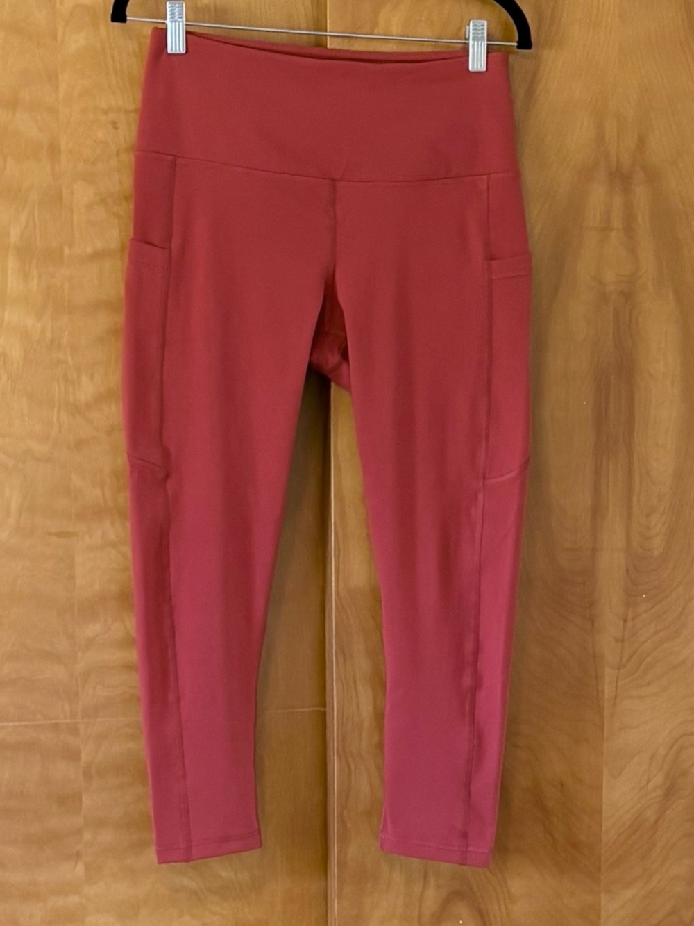 90 degrees by Reflex Coral Red High-Rise Pocket Leggings. Women’s L